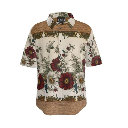 ‘Golden Floral’ Mens Silk Shirt